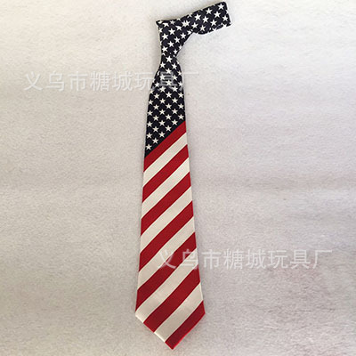 Suministro al por mayor suministro corbata Comercio exterior Exportación bandera americana collar clip corbata fábrica Ventas Directas personalizadas LED luminoso