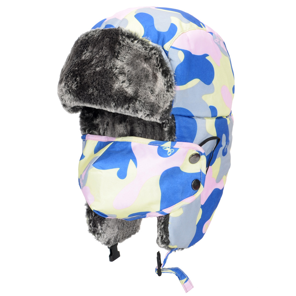 Trapper Hats Winter hats Men's and women's winter Lei Feng hats neck riding cold thickened warm children's cotton hats windproof Lei feng hats_voghion.com