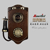 Antique wooden old-fashioned rotating retro wireless telephone