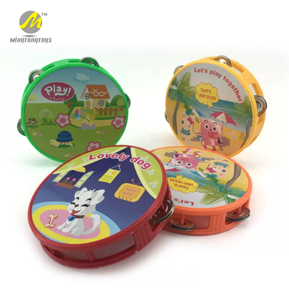 厂家直销儿童玩具手拍铃鼓早教益智玩具小号塑料手摇铃一件代发