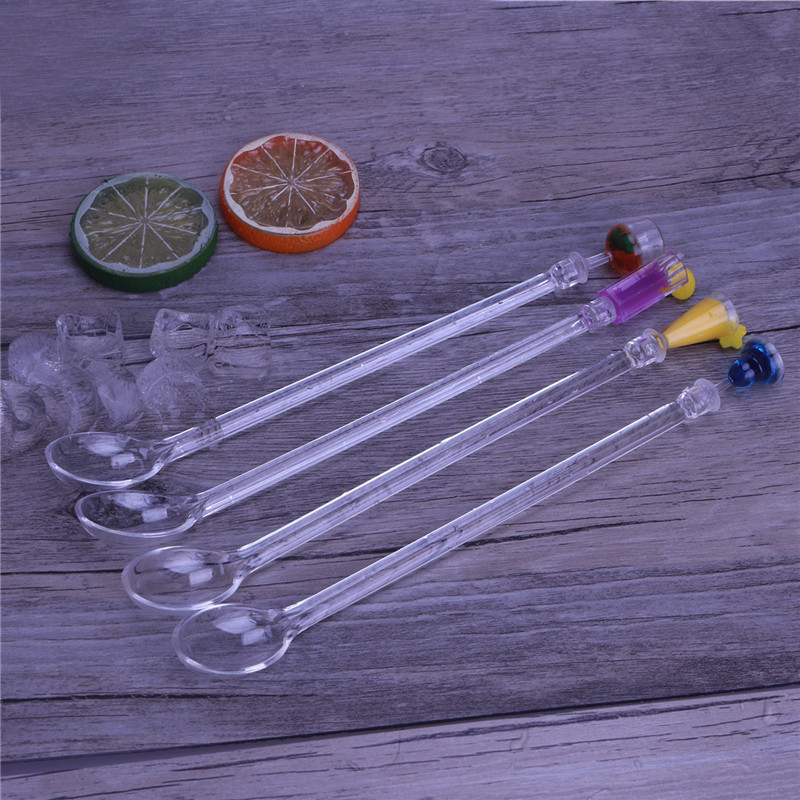 Cuchara de cóctel de acrílico creativo lindo mango largo cuchara de mezcla cuchara batido leche tienda de té café bebida fría cuchara palo de jugo