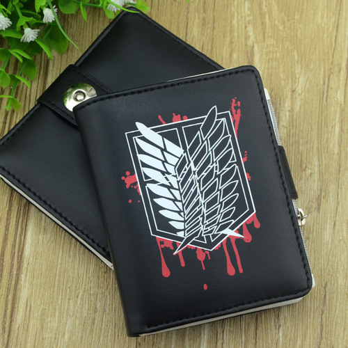 Summary 1 Soft leather] High-quality supply of anime and game peripherals. Black wallet student gifts. Order one with a picture.