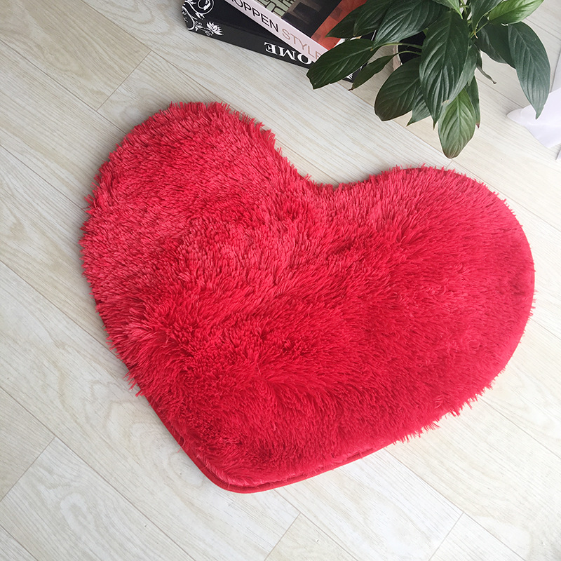 Foreign trade hot wedding love living room bedroom silk wool carpet bedside blanket bathroom absorbent anti-slip mat foot mat