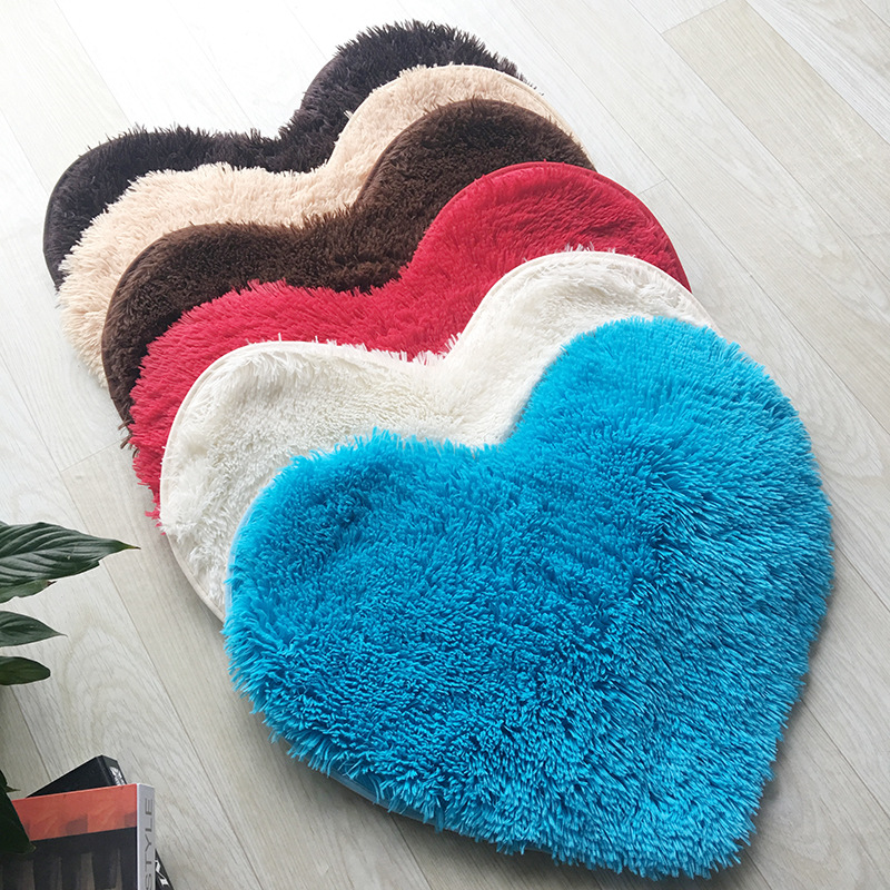 Foreign trade hot wedding love living room bedroom silk wool carpet bedside blanket bathroom absorbent anti-slip mat foot mat