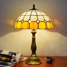 欧琈蒂凡尼创意简约地中海橙色卧室床头台灯酒吧餐厅宾馆琉璃灯具