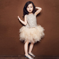 2022 Korean Version Girls Puffy Skirt Small Children Girl Dress Skirt Vest Skirt Girls Princess Dress 