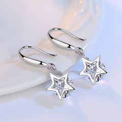 Star Earrings, Fashion Minimalist Medium-Length Korean Versatile Earrings, Five-Pointed Diamond Trendy Earring Accessories