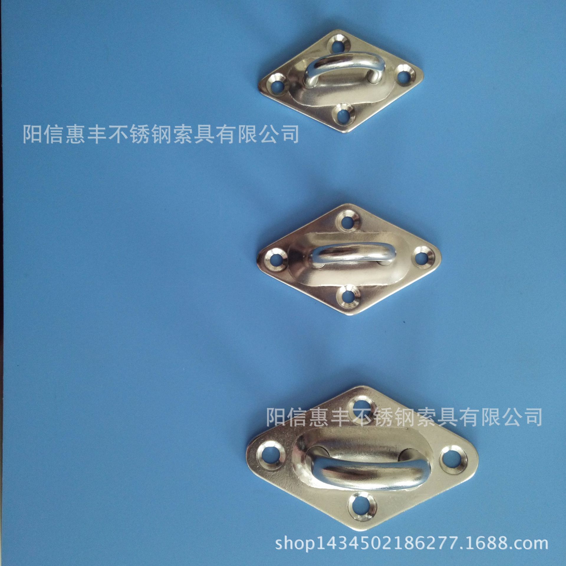 厂家供应不锈钢固定扣 菱扣眼板 挂钩吊床带圆环菱形锁牌拉手