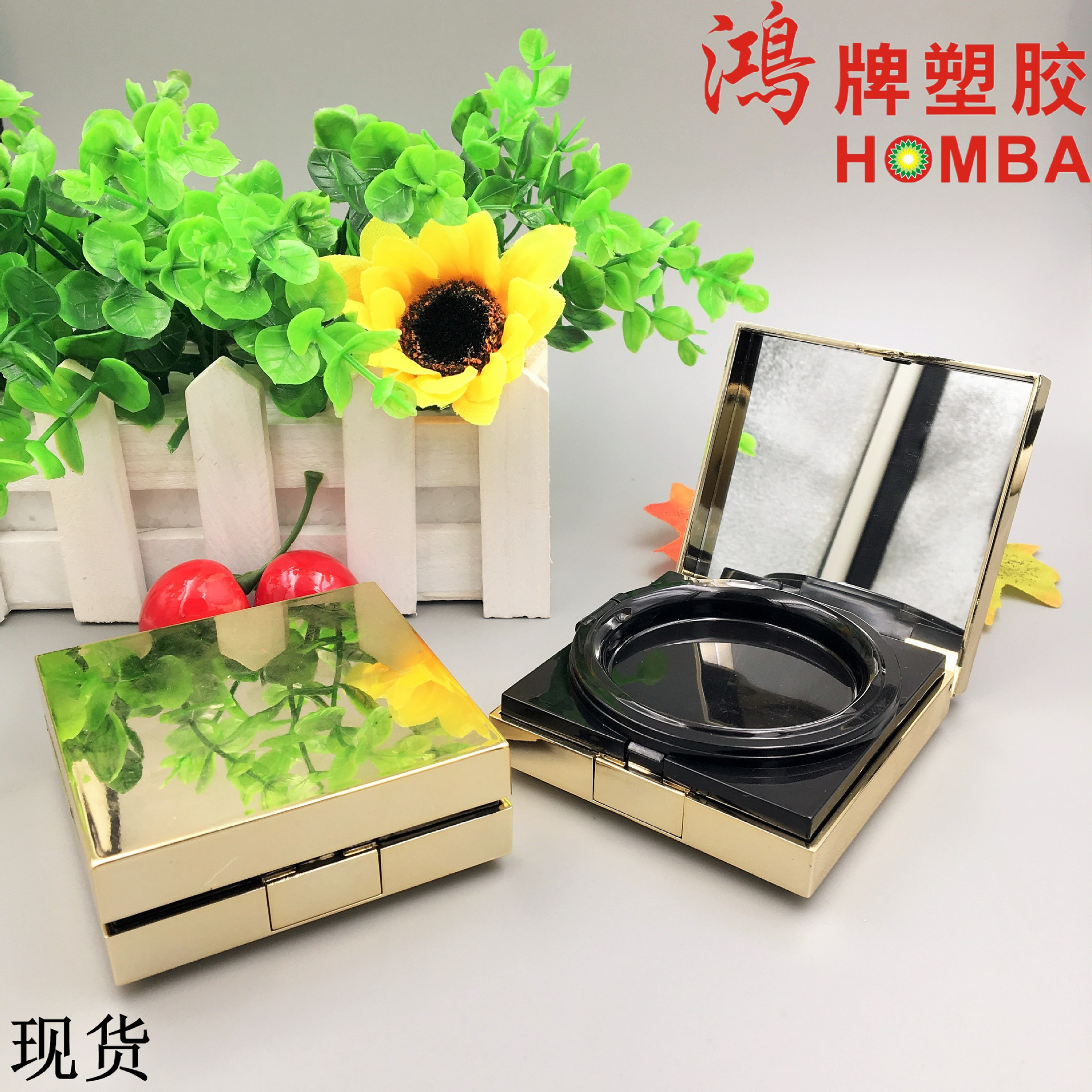 韩国爆款15g超模聚焦系列蕾丝光感气垫BB霜盒 方型粉饼盒同款包材