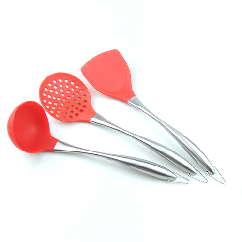 304 stainless steel non-stick spatula, fishing spoon, non-stick spatula, stainless steel silicone kitchen utensils