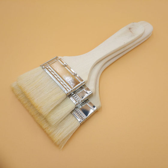 Factory Sales Sheet Wool Brush Wooden Handle Paint Brush Pig Hair Pig Bristle Brush Paint Barbecue Tool Brush