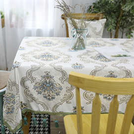 欧式桌布布艺长方形餐厅家用客厅餐桌茶几蕾丝花边台布镂空椭圆形