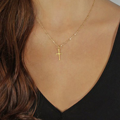 Cross-border jewelry from Europe and America, cross pendant necklace, choker chain, long pendant necklace, foreign trade chain necklace