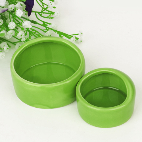 Hamster ceramic bowl, chinchilla, guinea pig and rabbit eating round rice bowl, thickened anti-overturn ceramic hamster food bowl