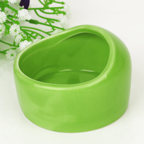 Hamster ceramic bowl, chinchilla, guinea pig and rabbit eating round rice bowl, thickened anti-overturn ceramic hamster food bowl