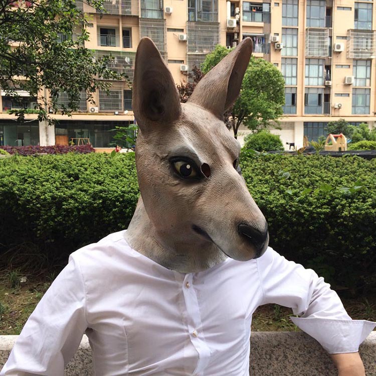 Kangaroo mask animal head hood cute Douyin children's latex hoods…