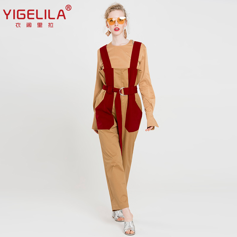 YIGELILA autumn and winter New khaki overalls casual suspenders one-piece casual pants 5527