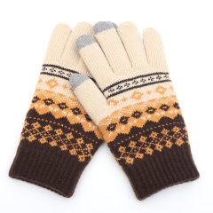 Winter creative warm finger gloves new jacquard touch screen gloves Yiwu origin factory direct sales