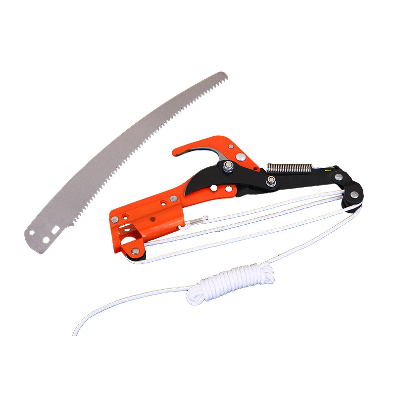 Hecho a mano 2-en-1 vio rama alta Tijeras de sierra de doble propósito tijeras de podar telescópicas alargadas polea de varilla telescópica rama de fruta tijeras de rama gruesa