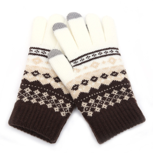 Winter creative warm finger gloves new jacquard touch screen gloves Yiwu origin factory direct sales