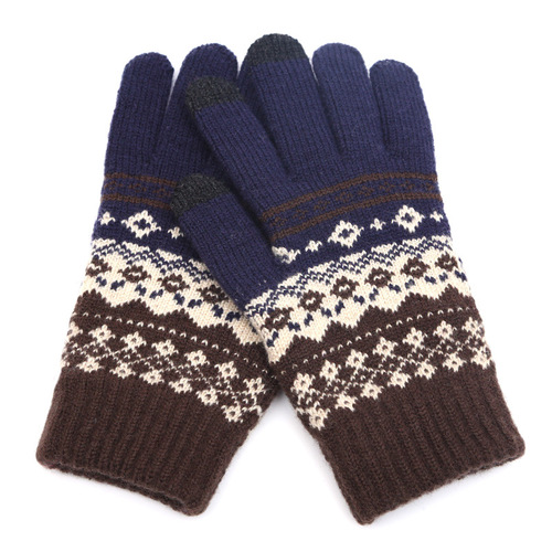 Winter creative warm finger gloves new jacquard touch screen gloves Yiwu origin factory direct sales