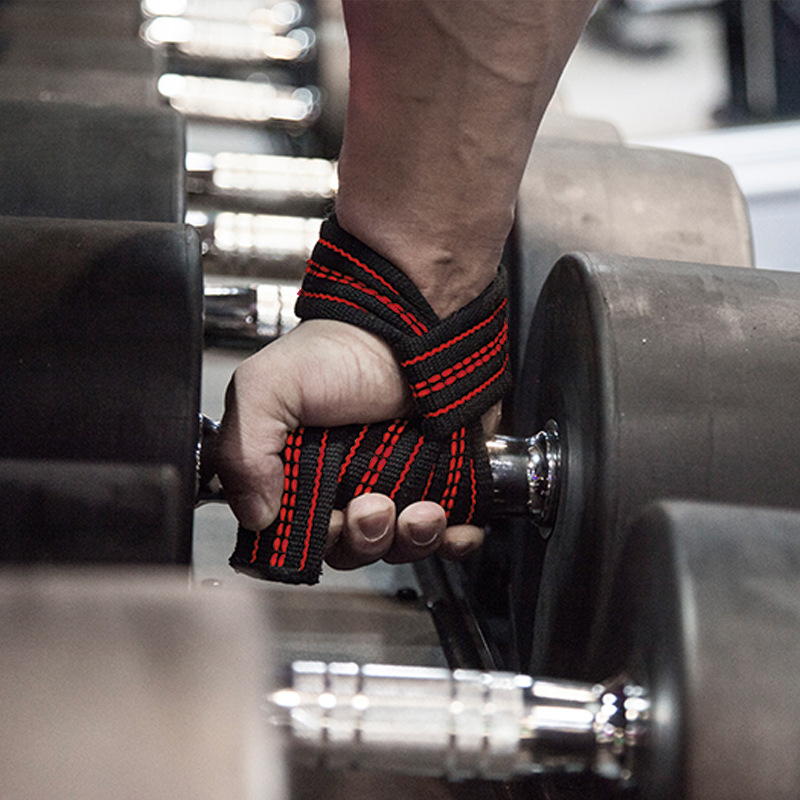 Pulsera deportiva negro rojo duro pull banda de refuerzo bobinado pulsera no es fácil de deslizar fitness pulsera de levantamiento de pesas entrega de una pieza