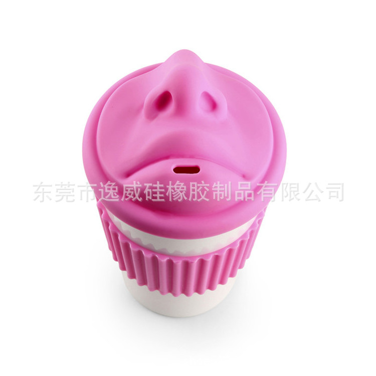 创意骨瓷杯马克杯陶瓷水杯亲嘴咖啡杯人脸亲吻kiss杯盖隔热杯套