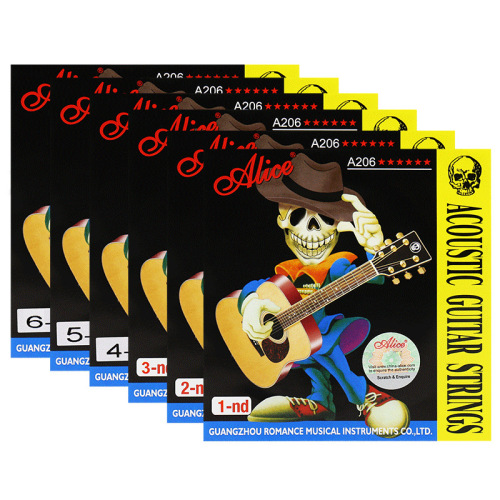 Alice A206 folk guitar strings acoustic guitar strings alice guitar strings 1 string 2 strings 3/4/5/6 string set