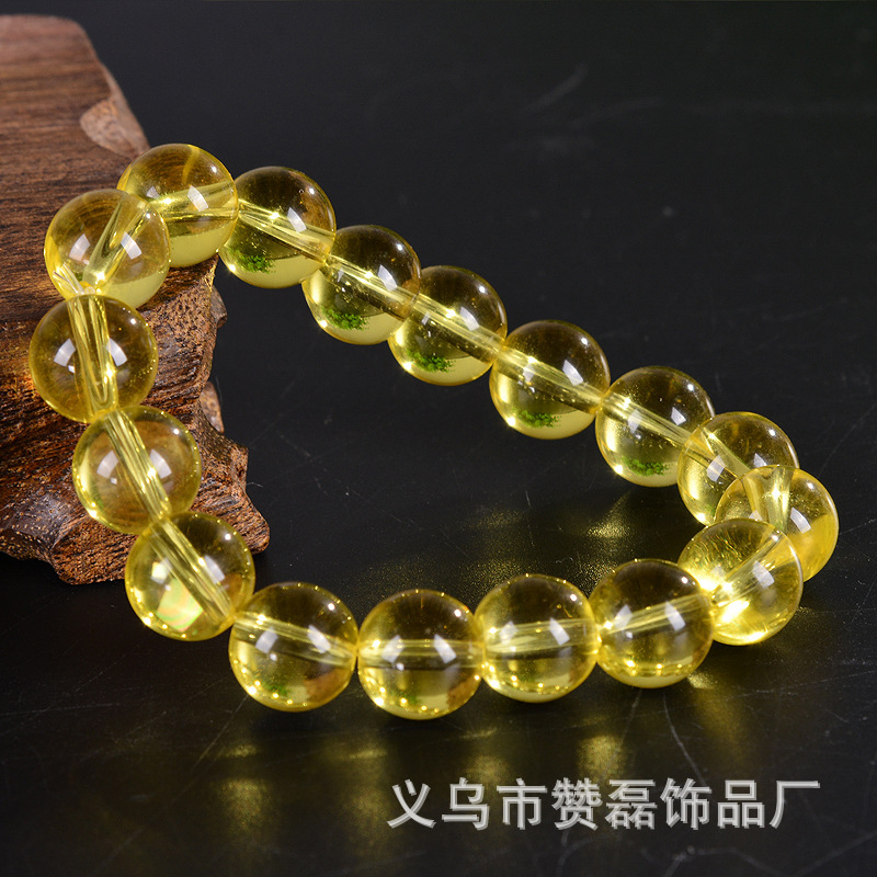 Yellow Crystal single ring bracelet fashion diy crystal bracelet men's and women's single ring bracelet wholesale