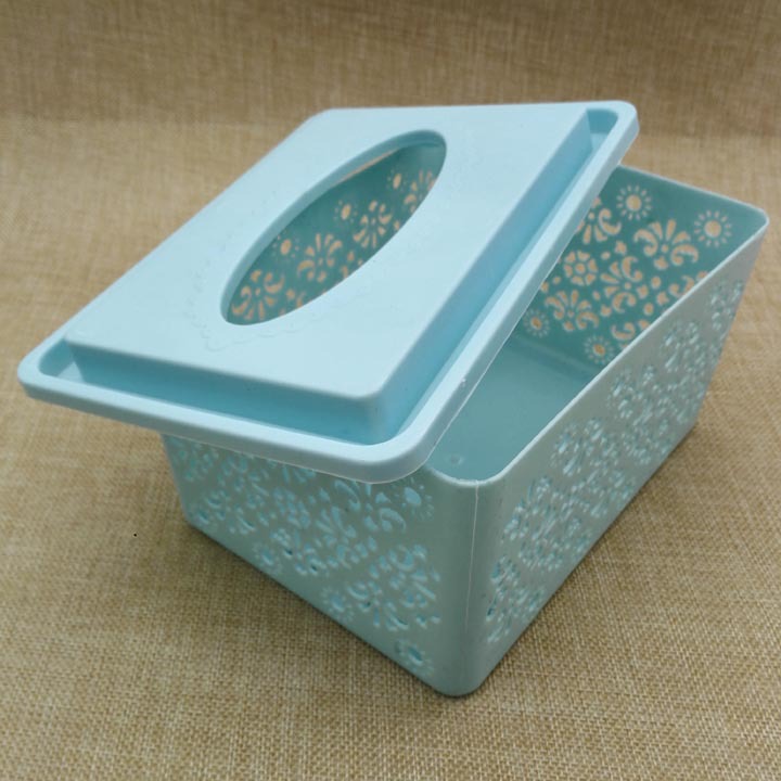 Caja Porta Pañuelos Cuadrada de Plástico Calado Multiuso para Sala de Estar y Baño