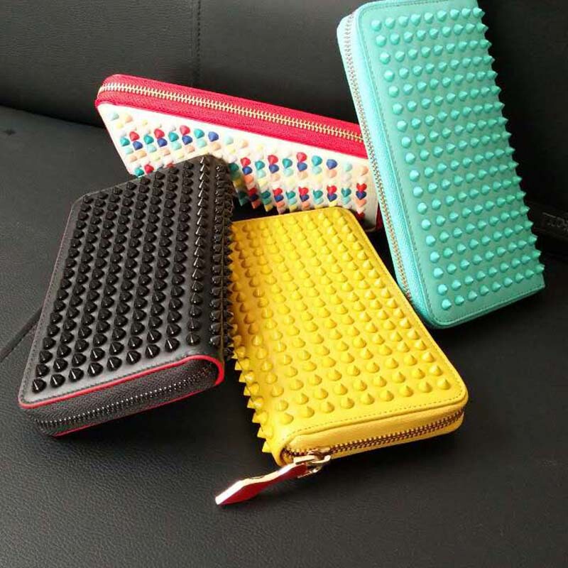 European Trendy Brand Celebrity Style Wallet with Red-Soled Shoes Design, Horizontal Square Anti-Theft Studded Wallet European Trendy Brand Celebrity Style Wallet with Red-Soled Shoes Design, Horizontal Square Anti-Theft Studded Wallet