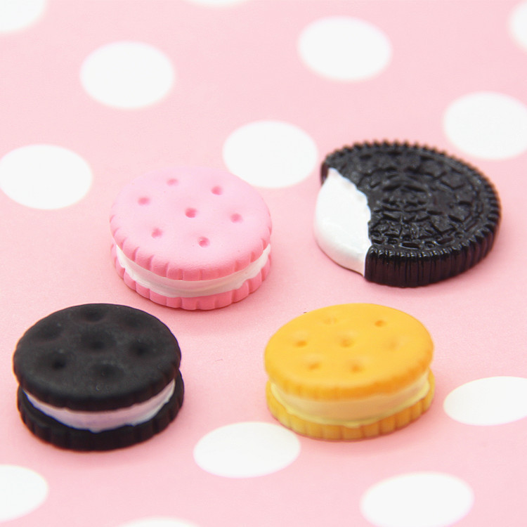 Simulated Resin Ollie Biscuits Resin Food Toys DIY Mobile Phone Case Material Earrings Hairpin Jewelry Accessories