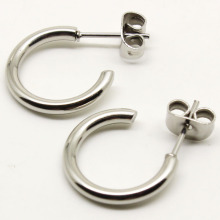 316L不锈钢C型c形个性耳环欧美经典圆线圈韩国版耳钉饰品厂价直销