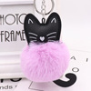 Cute black keychain, pendant, plush doll, bag decoration, kitten, cat, Birthday gift