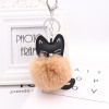 Cute black keychain, pendant, plush doll, bag decoration, kitten, cat, Birthday gift