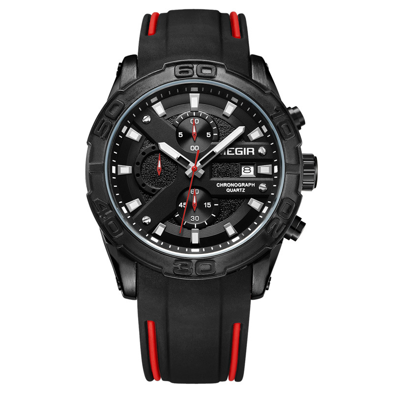 MEGIR transfronteriza caliente correa de silicona reloj real Ojo de los hombres calendario luminoso reloj al por mayor impermeable reloj de cuarzo