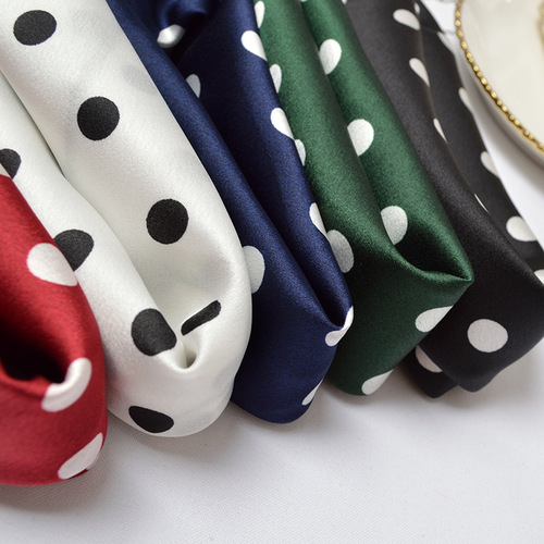 Korean style versatile small square scarf 50x50cm polka dot small silk scarf for women Korean small scarf multi-functional small scarf wholesale