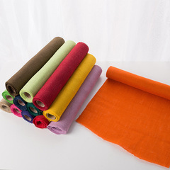 DIY craft materials, 50 cm wide, 3 meters long, colorful jute fabric roll, kindergarten decoration accessories, photography props, background