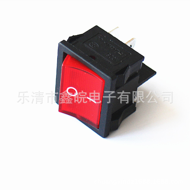 船型开关KCD5方形翘板开关 21*24mm电源开关4脚2档带灯方形开关