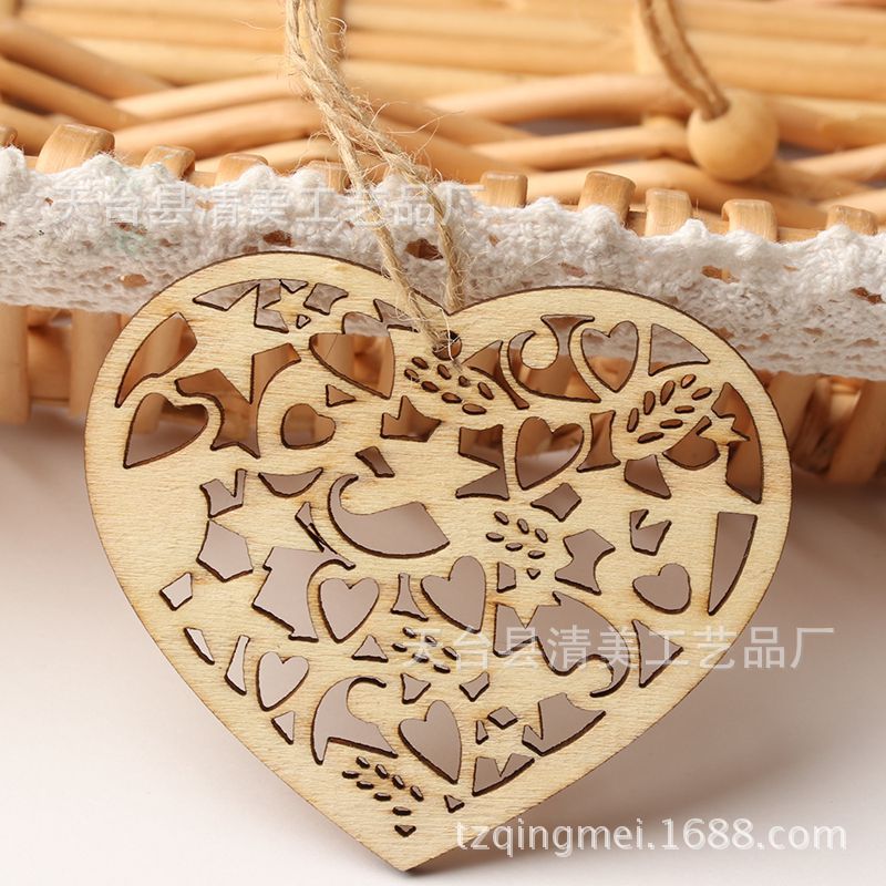 7 piezas de madera serie de Navidad de troncos piezas de madera decorativas de madera de bricolaje 10 piezas en un paquete