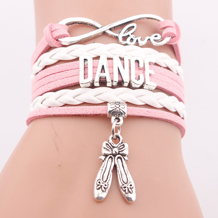 Woven fashionable bracelet with bow with letters