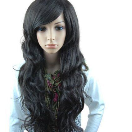 Special offer wig long curly hair women's black long hair face repair wig no hair loss no deformation jiafa spot delivery net