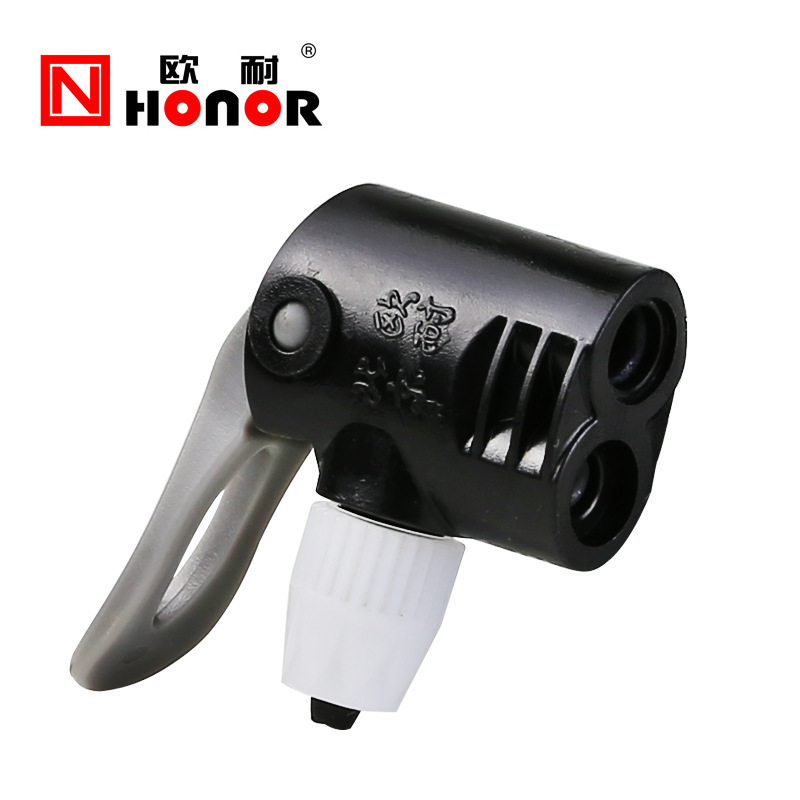 欧耐打气筒气嘴 自行车打气嘴夹子 美转英式多用气嘴头 聪明嘴