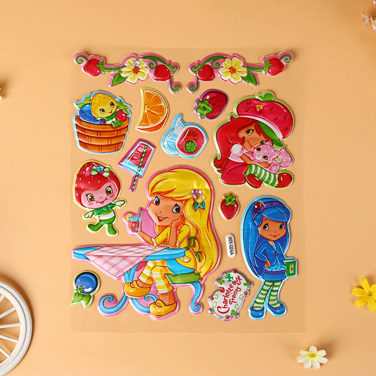 3D Cartoon PVC Stickers — Bubble & Non-dry Glue Decorative Sheet for Kids