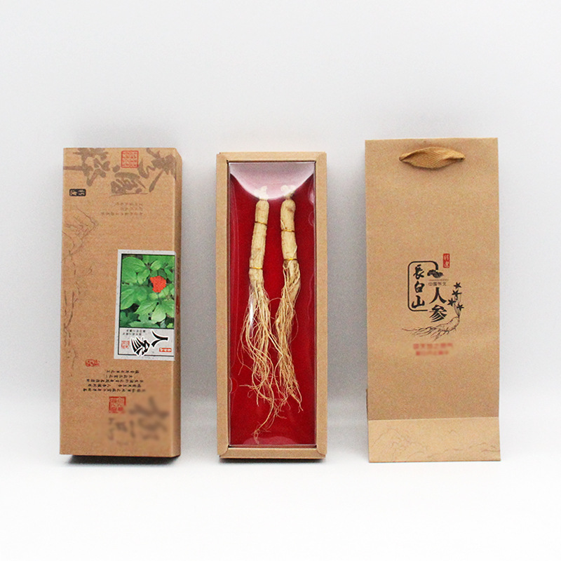 人参礼盒装  东北生晒参礼盒 会销礼品伴手礼2支装 人参干货