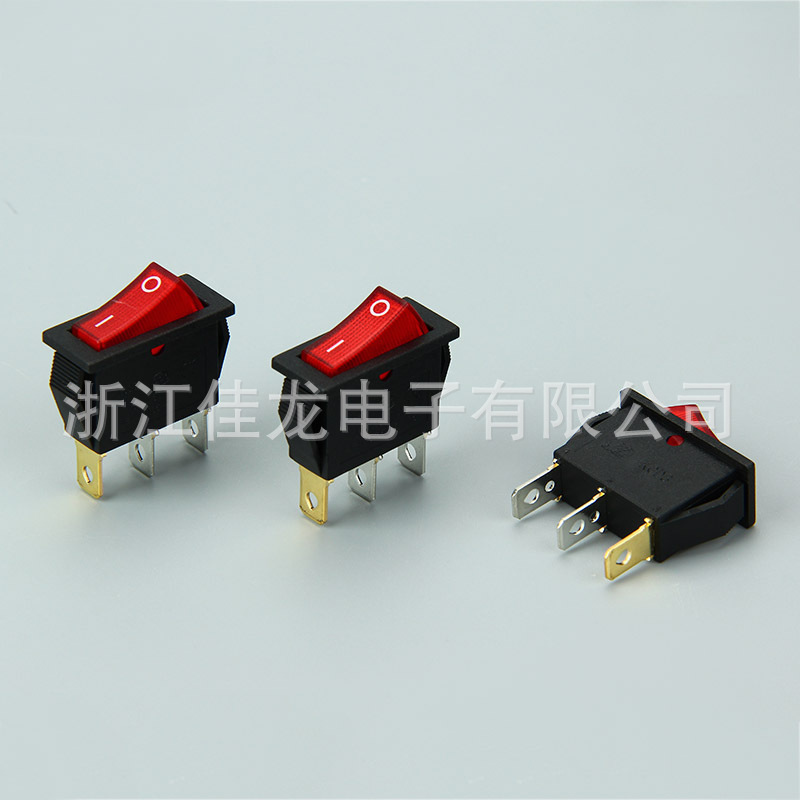 直销童车开关KCD3-102NC系列榨汁机开关 船型翘板复位开关 带灯开