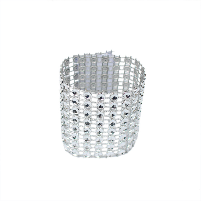 Dining table party celebration Hotel Supplies 8 rows of diamond napkin ring Silver napkin buckle wedding table spot wholesale