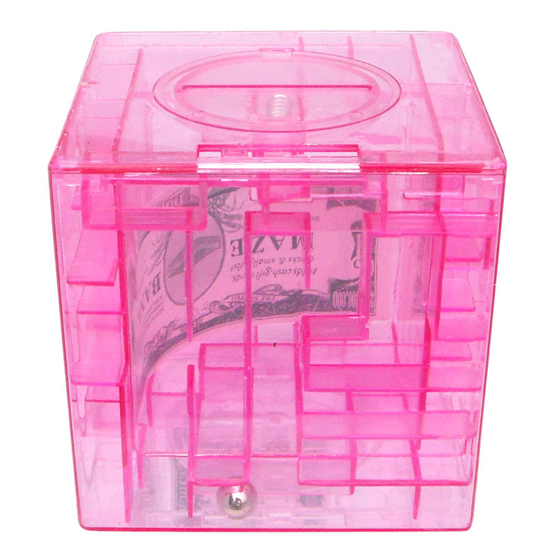 Comercio exterior 3D Laberinto Cubo de Rubik alcancía cuentas de inteligencia de los niños rompiendo la puerta alcancía de plástico juguete Laberinto