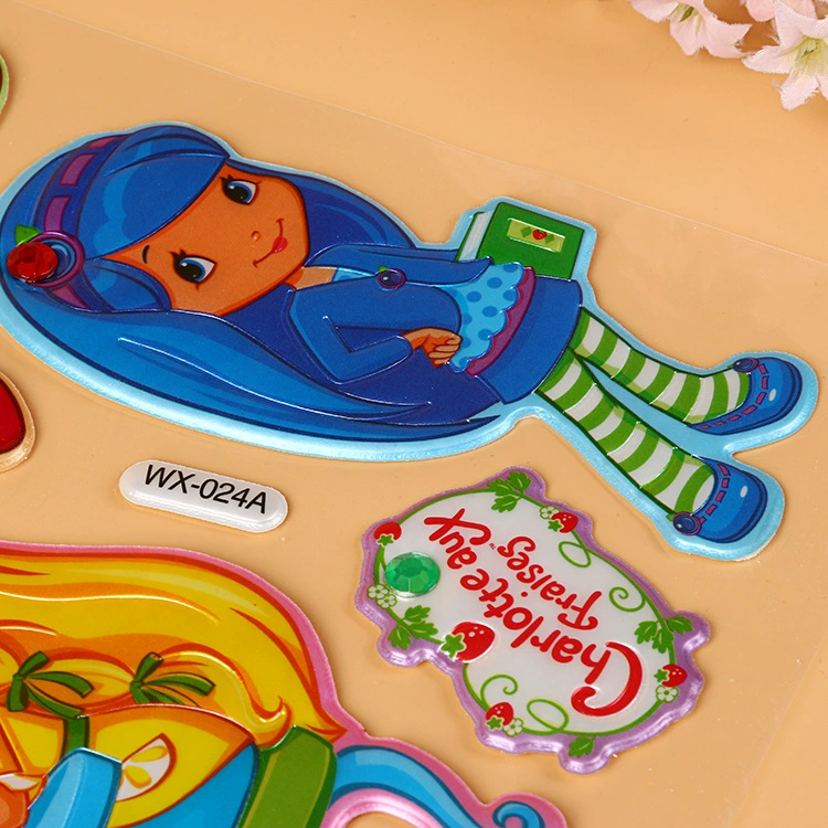 3D Cartoon PVC Stickers — Bubble & Non-dry Glue Decorative Sheet for Kids