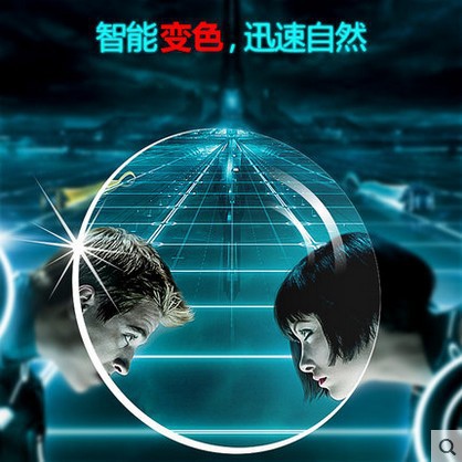 Color-changing lens ultra-thin aspherical resin myopia lens tea-changing gray glasses sun glasses